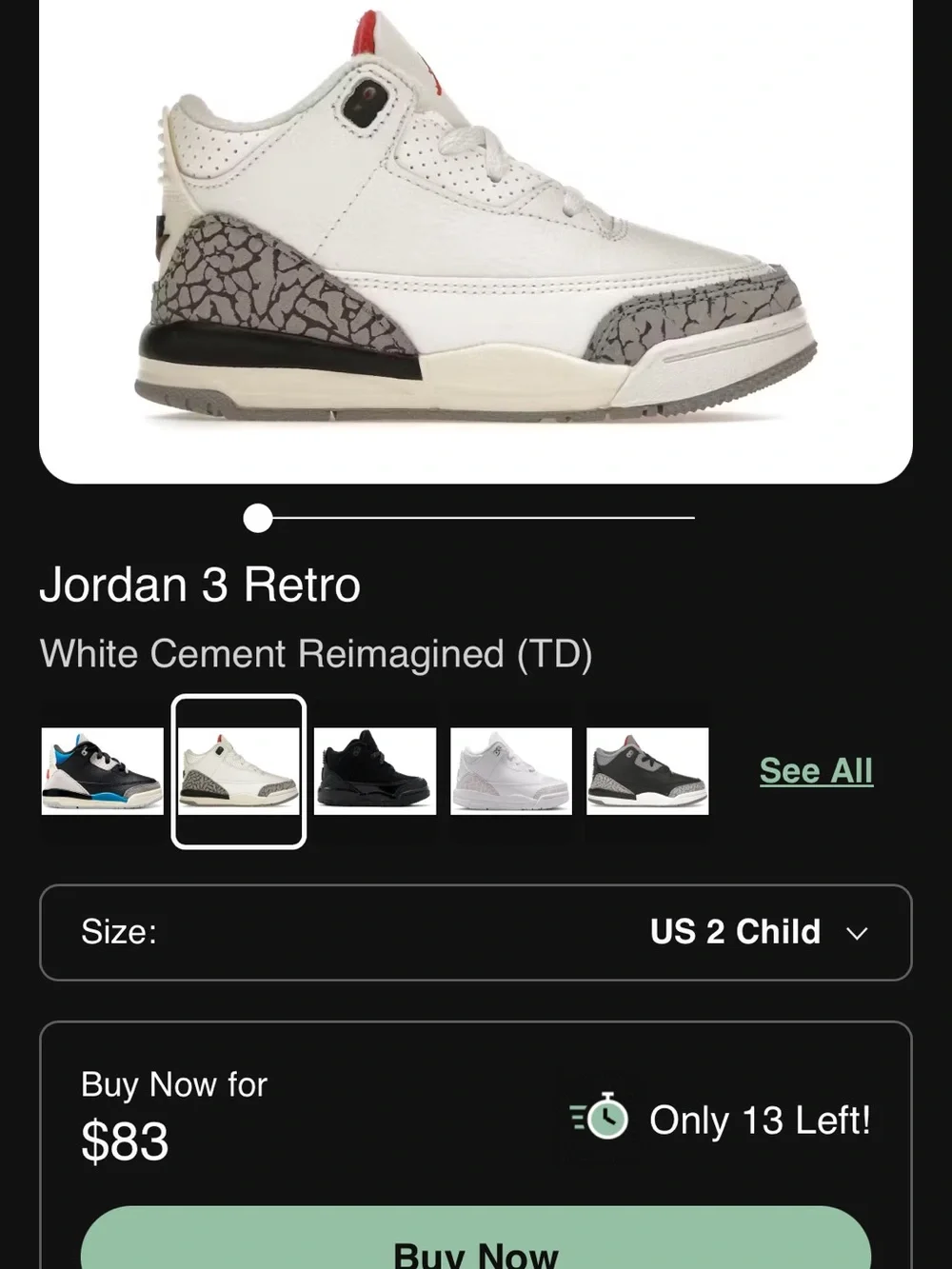 Jordan Kids White Sneakers with Grey Elephant Print Accents